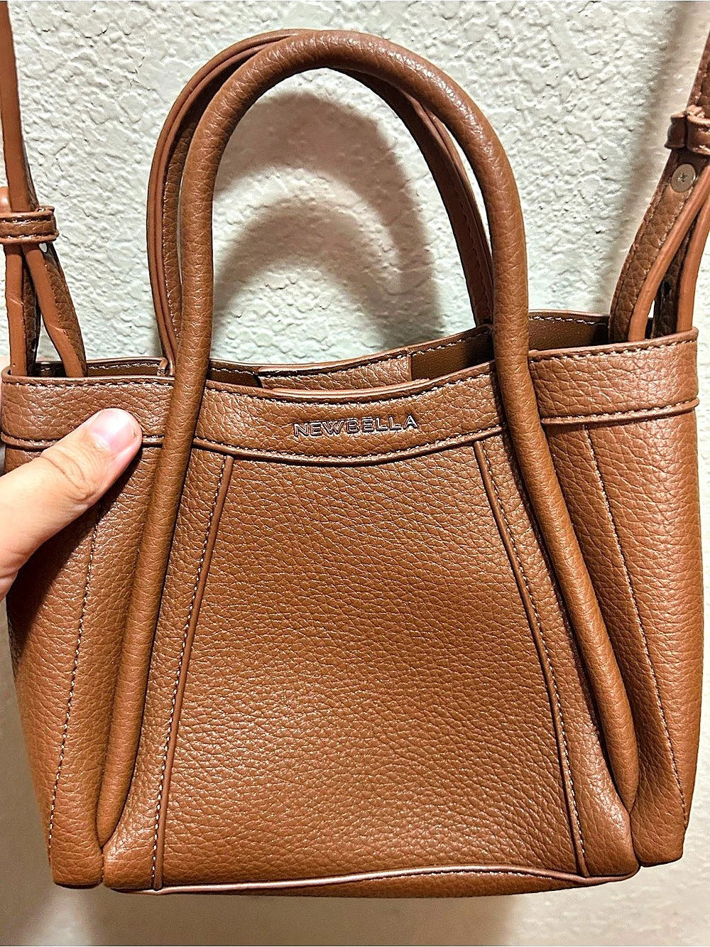 Newbella Kelly Vegan Leather Tote Bag Brown Like New